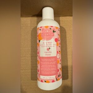 Scentsy Vanilla Rose Body Wash in Pink and Orange Floral Bottle